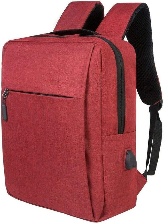 CMY Anti-Theft Laptop Backpack,Business Travel Backpack Bag with USB Charging Port Lock,Water Resistant College School Computer Rucksack (Red)